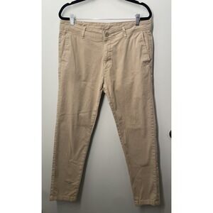 Men's ZARA Chinos Khaki Pants Size 36 Beige Business Casual Denim Wear